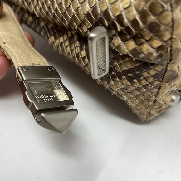 Vintage Python Zip Top Shoulder Bag Adjustable Length Strap - Picture 9 of 16